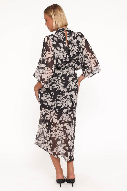Petal and Pup USA DRESSES Audrina Maxi Dress - Black Floral