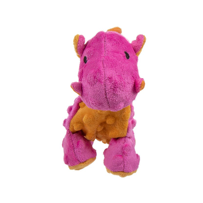 GoDog Dragons Squeaky Plush Dog Toy Pink Small