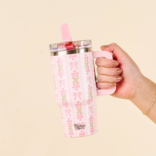20 oz Lifestyle Flip Straw Tumbler-Oh So Fancy Pink