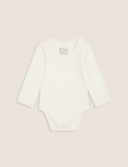 Baby Long Sleeve Bodysuit - Natural White