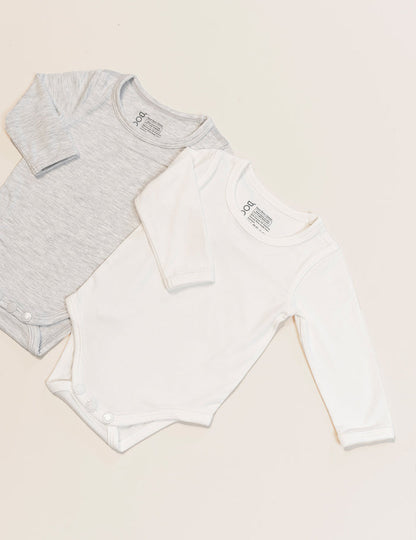 Baby Long Sleeve Bodysuit - Natural White