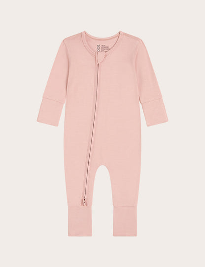 Baby Long Sleeve Romper - Dusty Pink