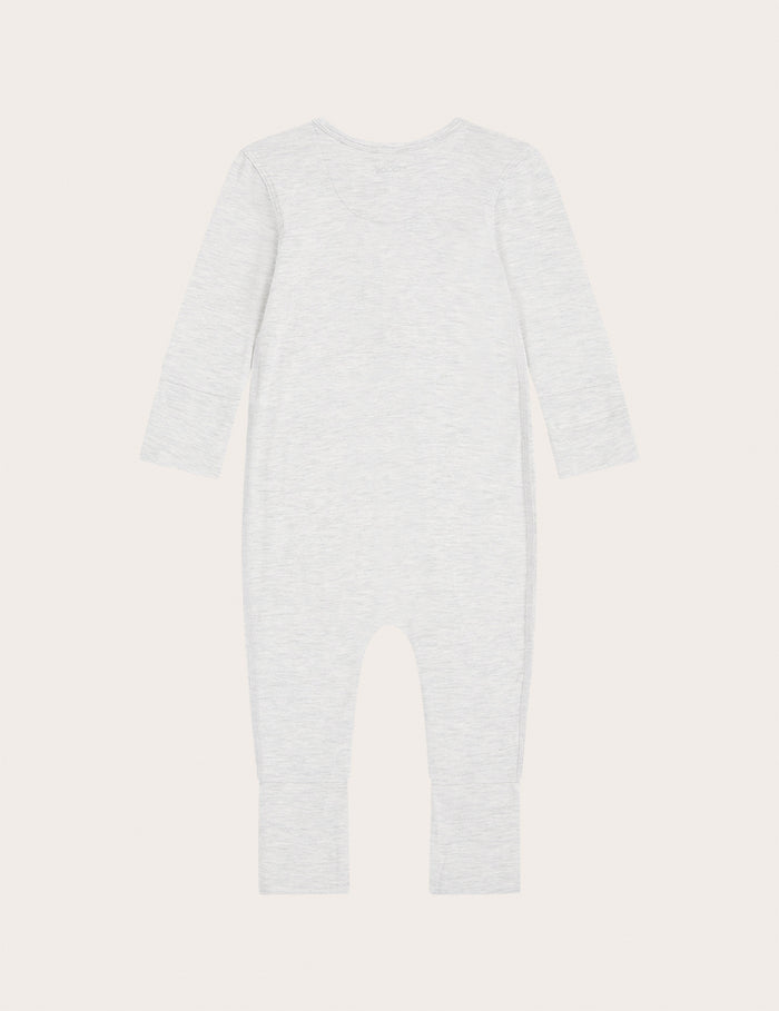 Baby Long Sleeve Romper - Heather Grey