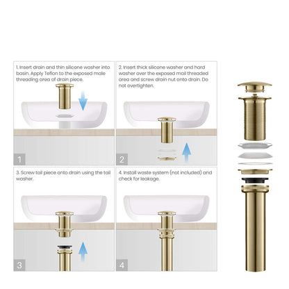 Bathroom Sink Pop Up Drain Stopper Full Cover without Overflow - PW-103