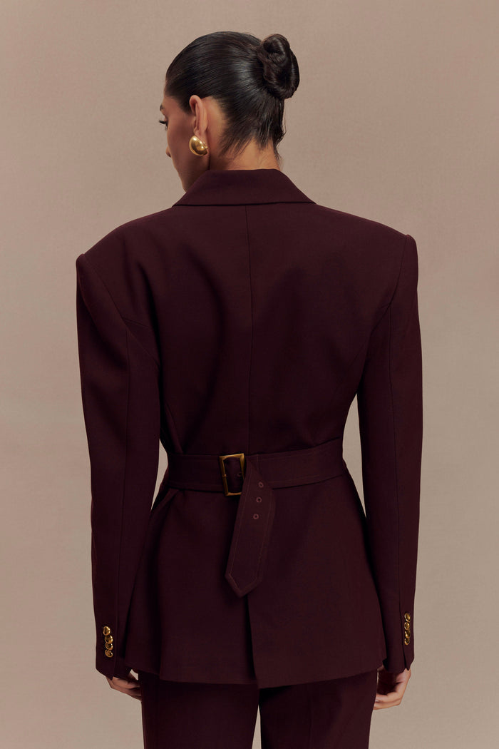 Bellamy Cinched Blazer - Mahogany