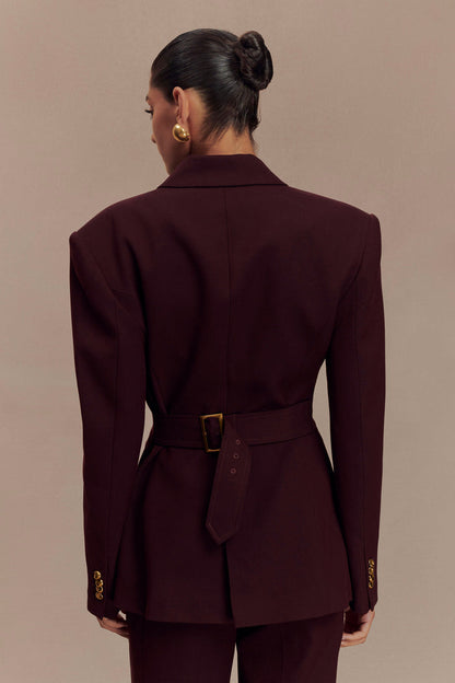 Bellamy Cinched Blazer - Mahogany