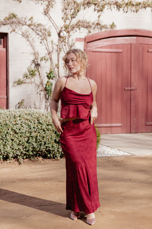 Petal and Pup USA SETS Belle Two Piece Set - Burgundy