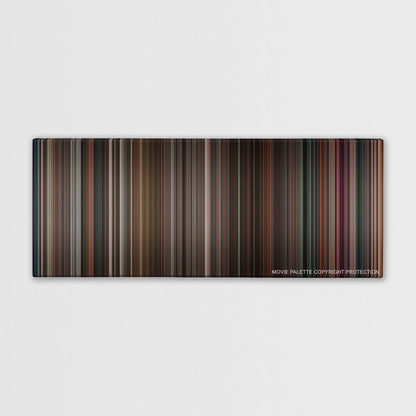Black Swan color palette canvas print: thousands of thin vertical stripes of color