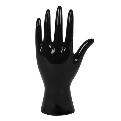 ceramic palmistry hand ornament viewed from a different angle showing the rear of the palm ornament