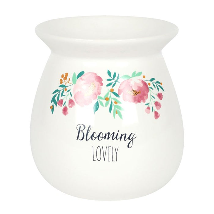 blooming lovely ceramic oil burner with cut out detail for tealight
