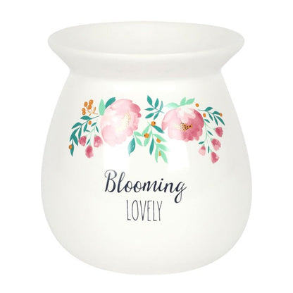 blooming lovely ceramic oil burner with cut out detail for tealight