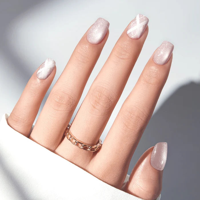Blush Argyle press on nails MODELONES #