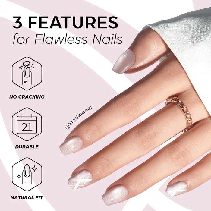 Blush Argyle press on nails MODELONES #