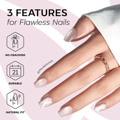 Blush Argyle press on nails MODELONES #