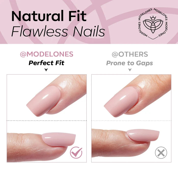 Blush Argyle press on nails MODELONES #