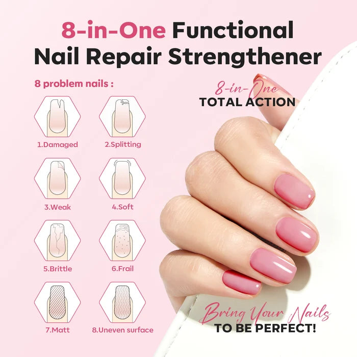 Blush Nude 8-in-1 Functional Nail Repair Strengthener Nail Care MODELONES #blush nude
