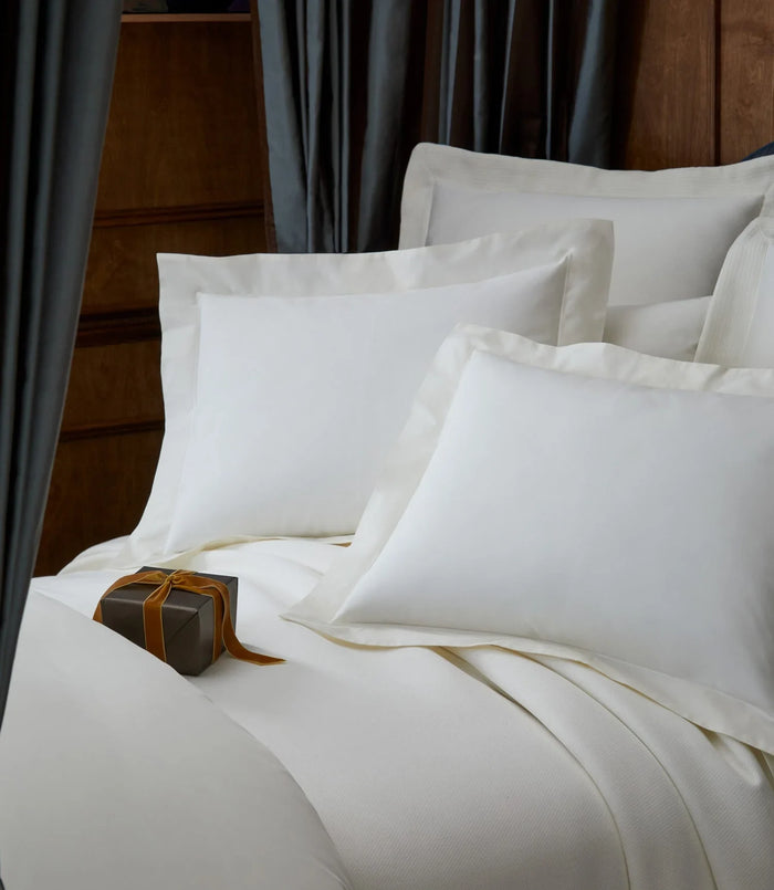 Boutique Ivory Cotton Percale Pillow Sham by Peacock Alley