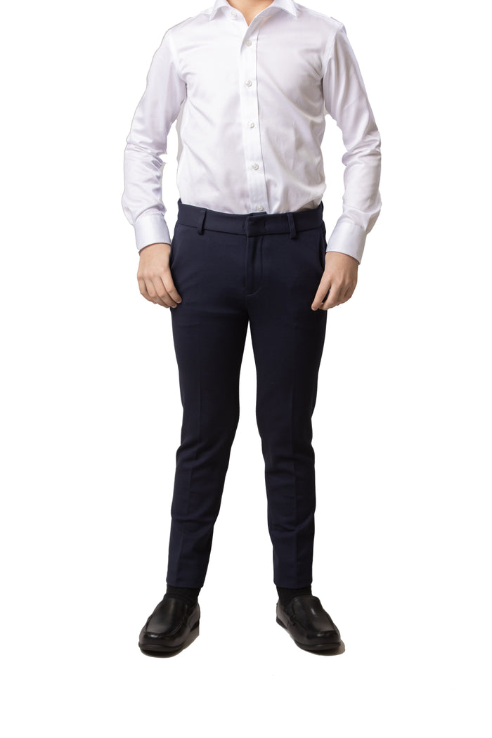 Boy's Basic Stretch Pants - Navy