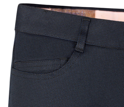 Boy's Basic Stretch Suit Jacket - Pin Dot Navy