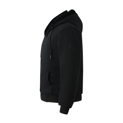 Boy's Black Hoodie with Removable Fur - Black