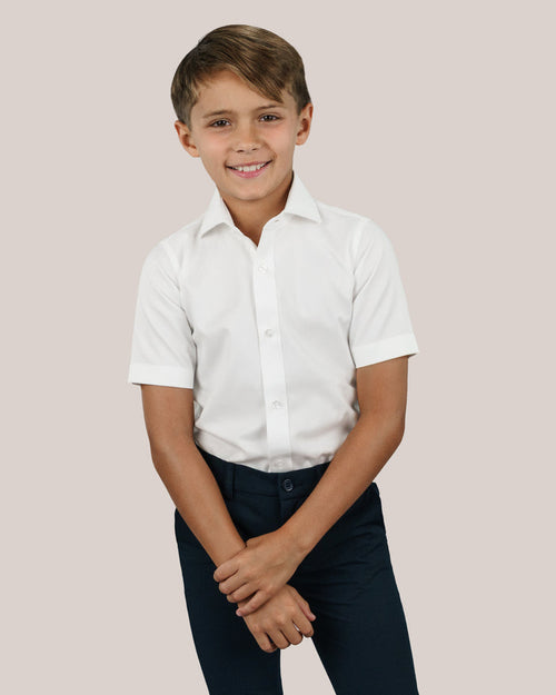 Boy's Green Label White Non Iron Dress Shirt