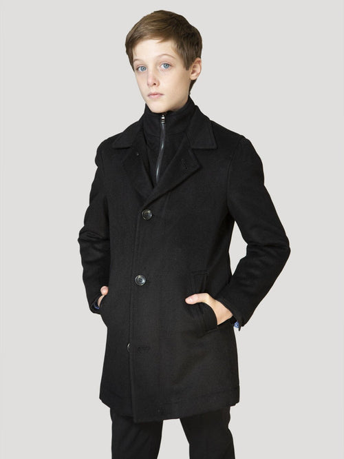Boy's Orlando Wool Three Quarter Coat