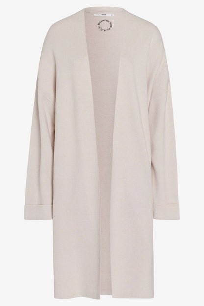 Brax Amanda 39-4004 59 Beige Open Front Knitted Coat Cardigan - Dotique Chesterfield