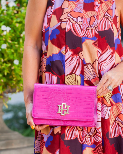 Bryn Clutch Crossbody - Hot Pink