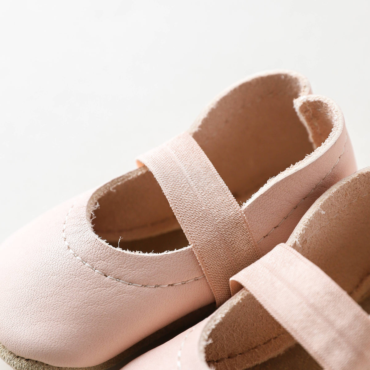 Baby Leather Mary Janes in Blush