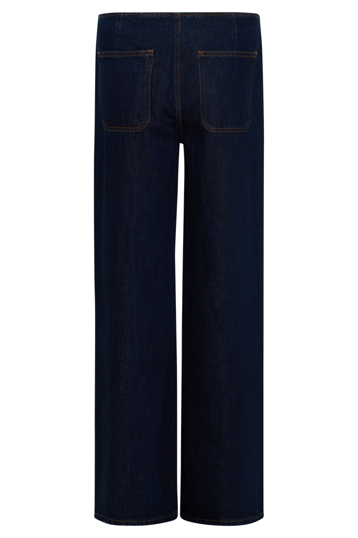 Caitlin Mid Rise Denim Jeans - Indigo Blue