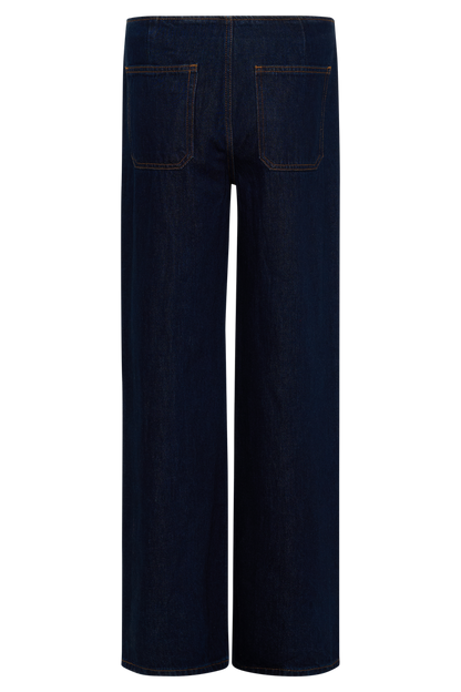 Caitlin Mid Rise Denim Jeans - Indigo Blue