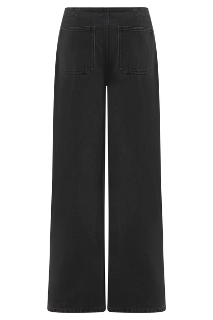 Caitlin Mid Rise Denim Jeans - Washed Black