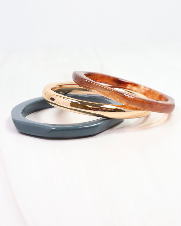 Callie Bangle Bracelet Set - Teal