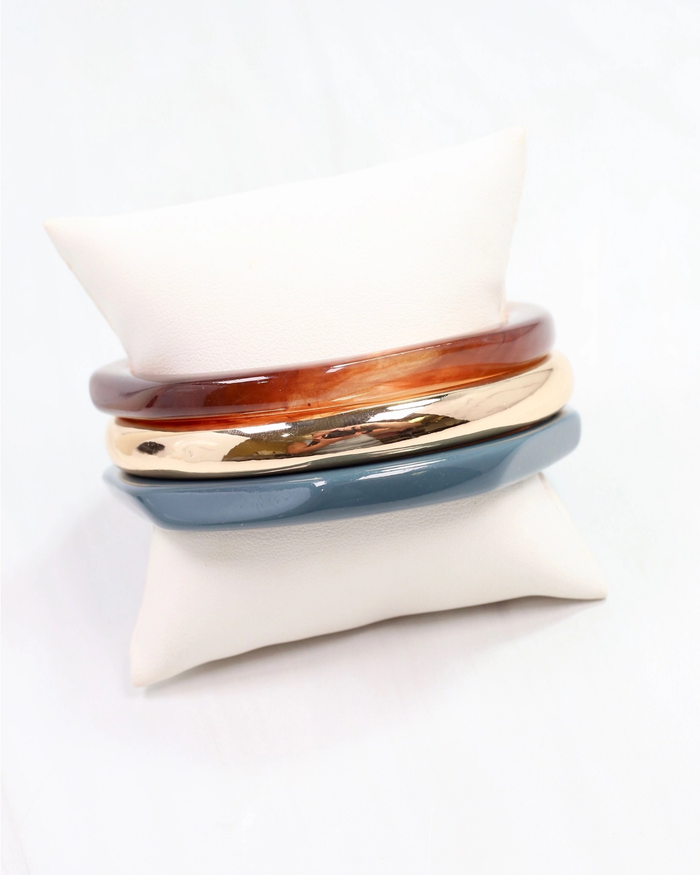 Callie Bangle Bracelet Set - Teal