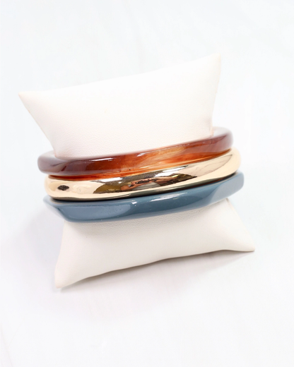 Callie Bangle Bracelet Set - Teal