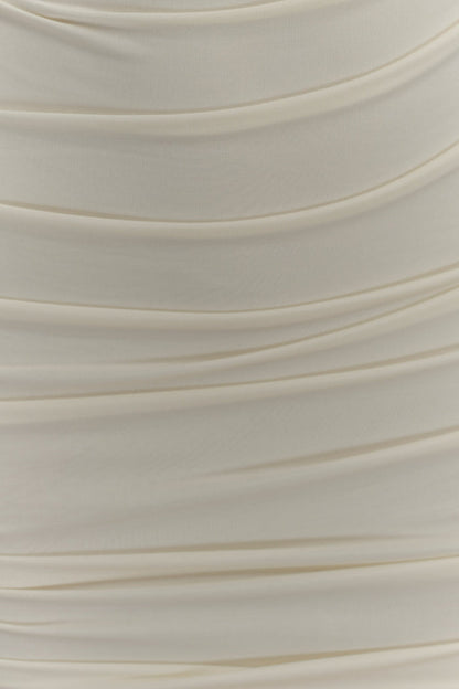Camila Ruched Halter Midi Dress - Ivory