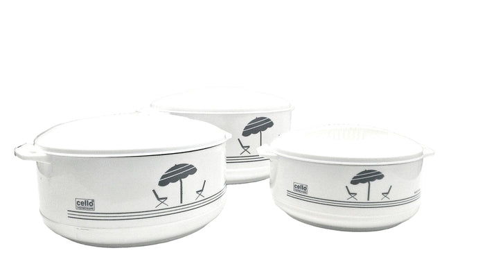 Cello 3 Piece Hot Pot Insulated Casseroles Hot Pack Food Warmer Gift Set