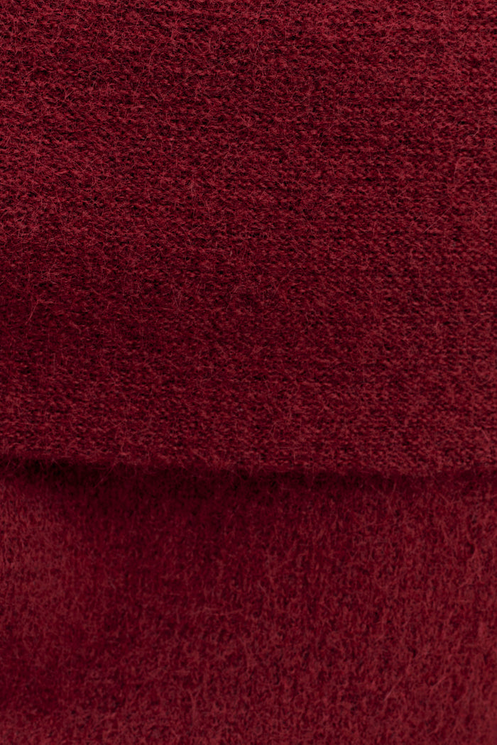 Charlotte Knit Maxi Skirt With Overlay - Merlot
