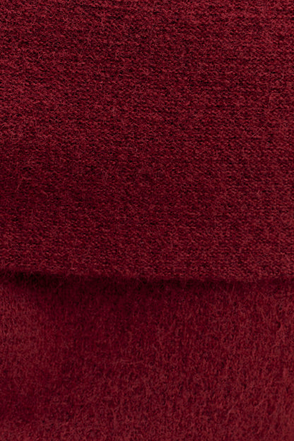 Charlotte Knit Maxi Skirt With Overlay - Merlot