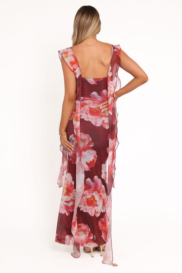 Petal and Pup USA DRESSES Chiara Maxi Dress - Burgundy Peony
