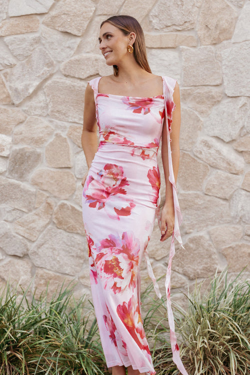 Petal and Pup USA DRESSES Chiara Maxi Dress - Pink Peony