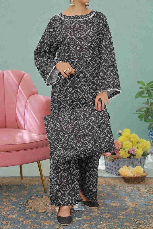 Chic Charcoal UnStitched X KHUSSA (COMBO SET)
