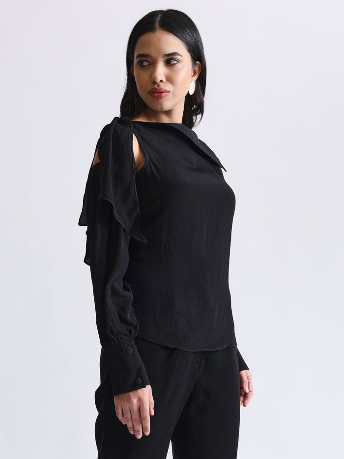 Chiffon Black Top