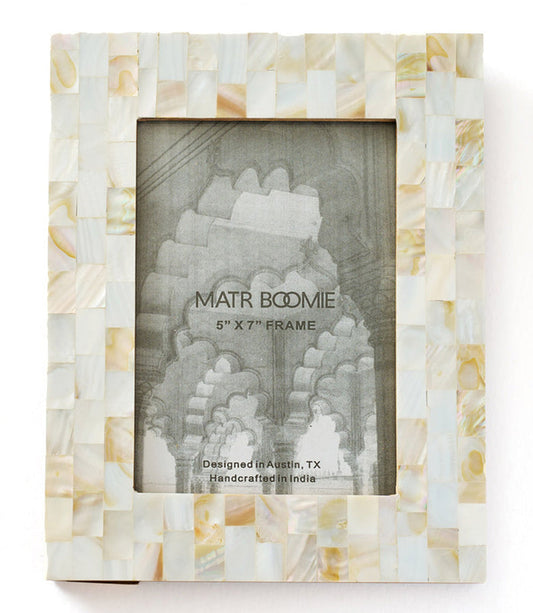 Chitra Mother-of-Pearl Mosaic Picture Frame by Matr Boomie — 5 × 7 in