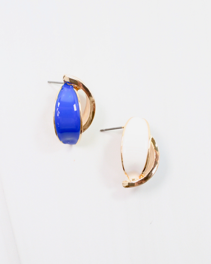 Cora Earring - Blue & White