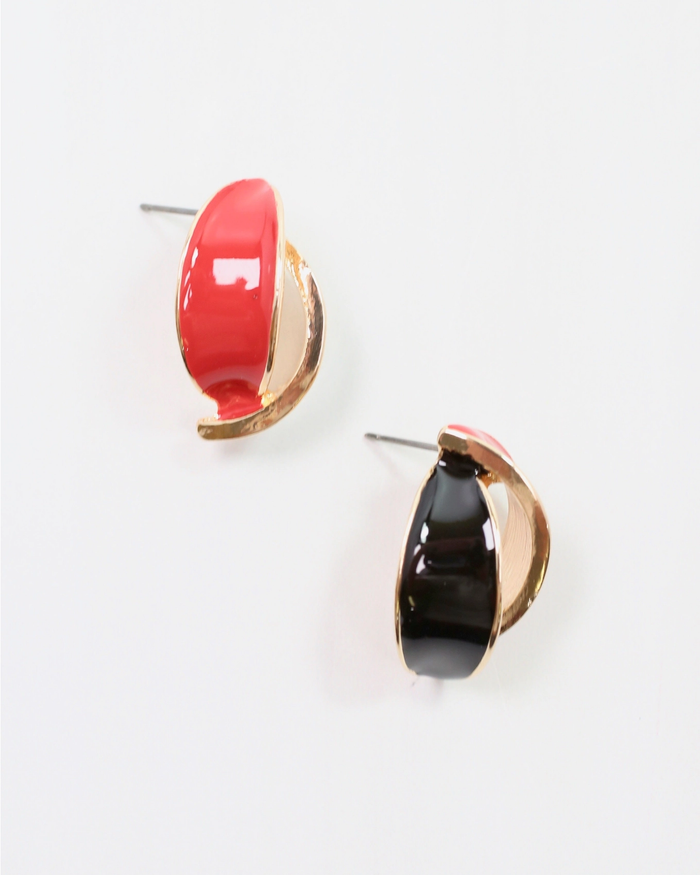 Cora Earring - Red & Black