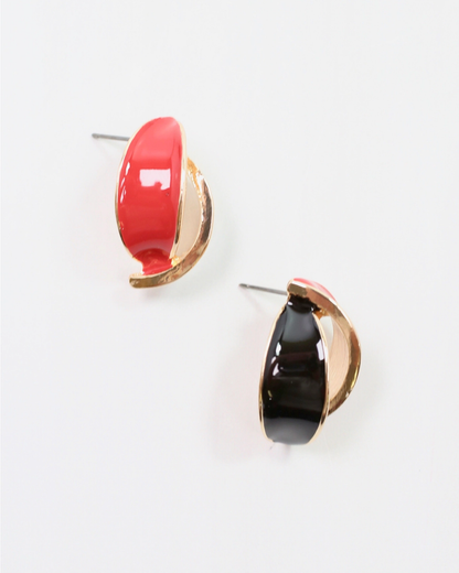 Cora Earring - Red & Black