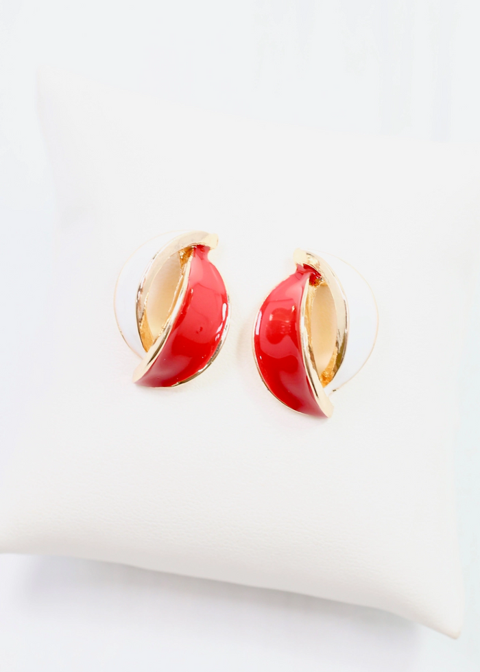 Cora Earring - Red & White