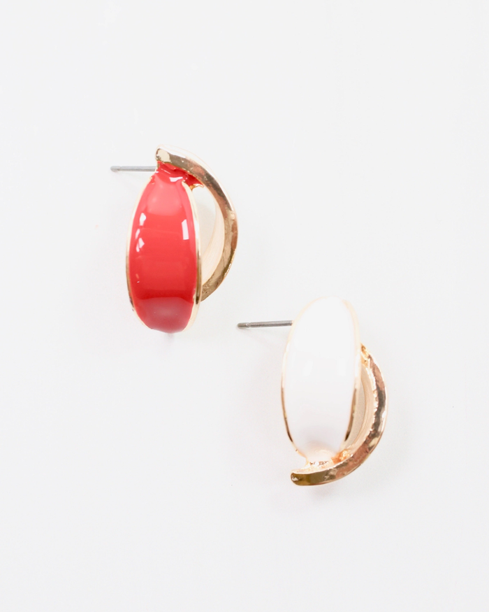 Cora Earring - Red & White