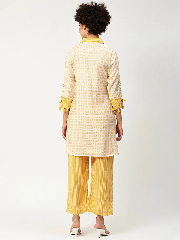 Cotton Printed Co-ord Set With Work Details